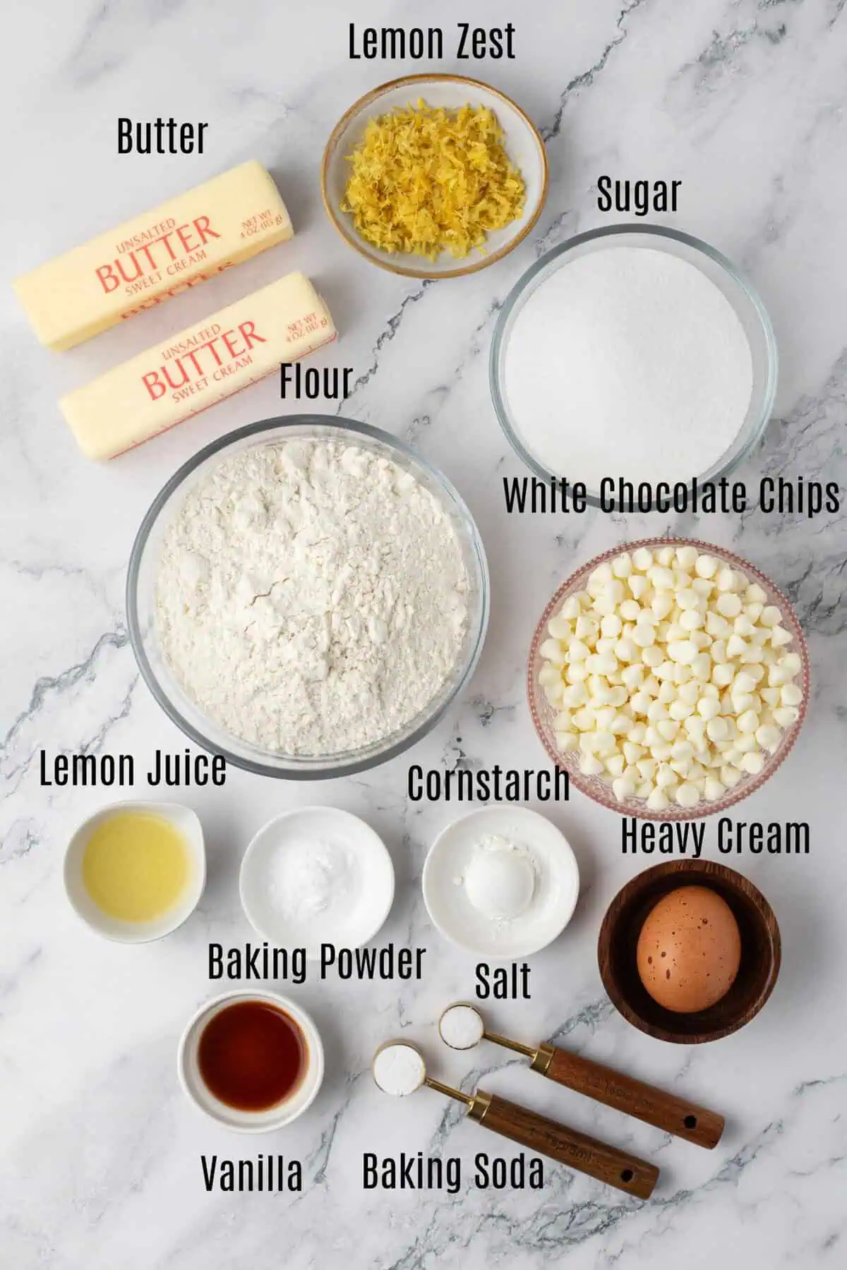 lemon white chocolate chip cookie ingredients
