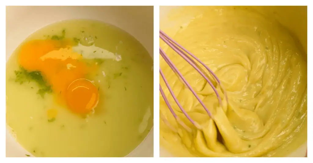key lime pie filling whisked together in a bowl