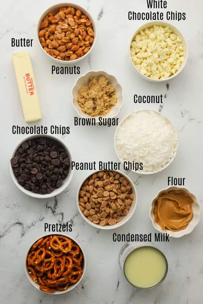 peanut butter pretzel magic bars ingredients