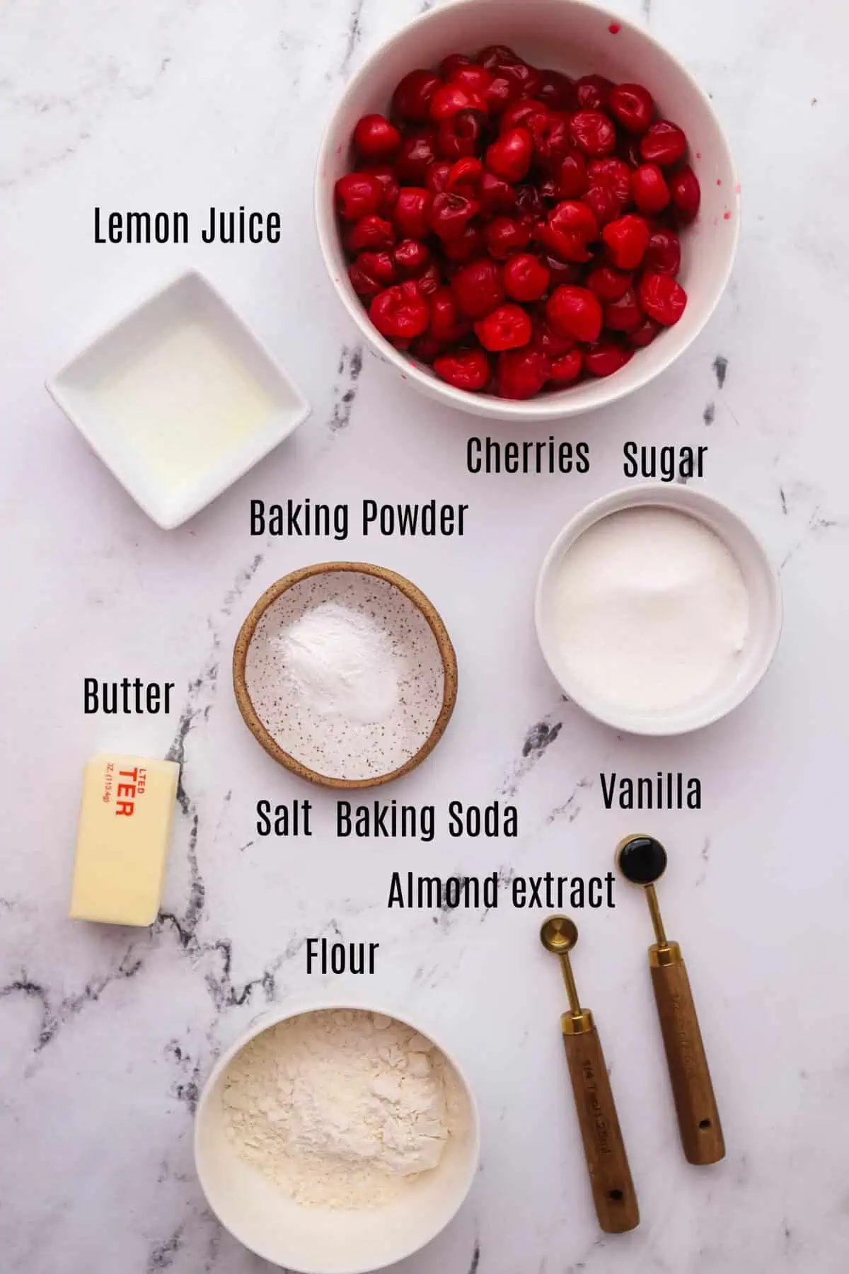 small batch cherry cobbler ingredients