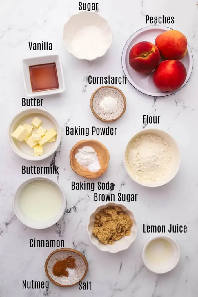 small batch peach cobbler ingredients