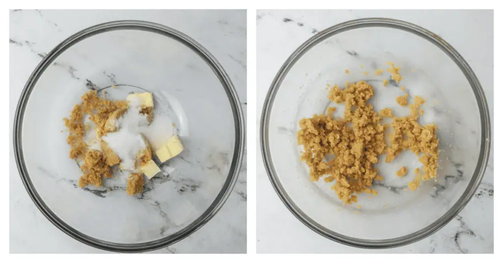 butter and sugars creamed together
