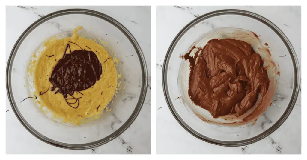 melted chocolate added to cookie dough
