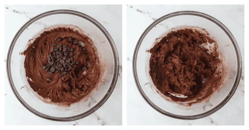 chocolate chips added to cookie dough