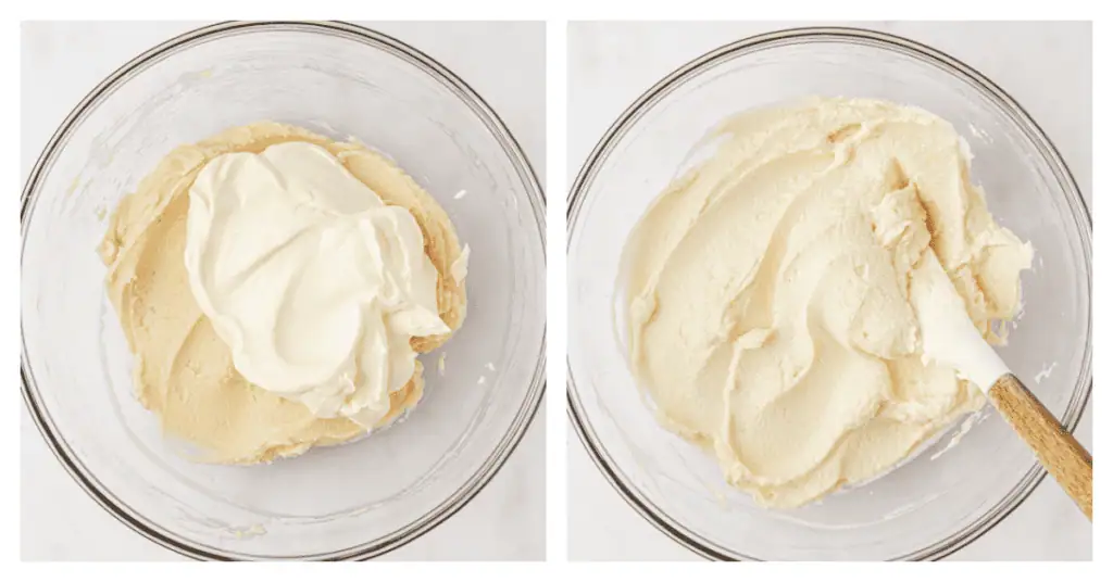 whipped cream folded into mascarpone mixture