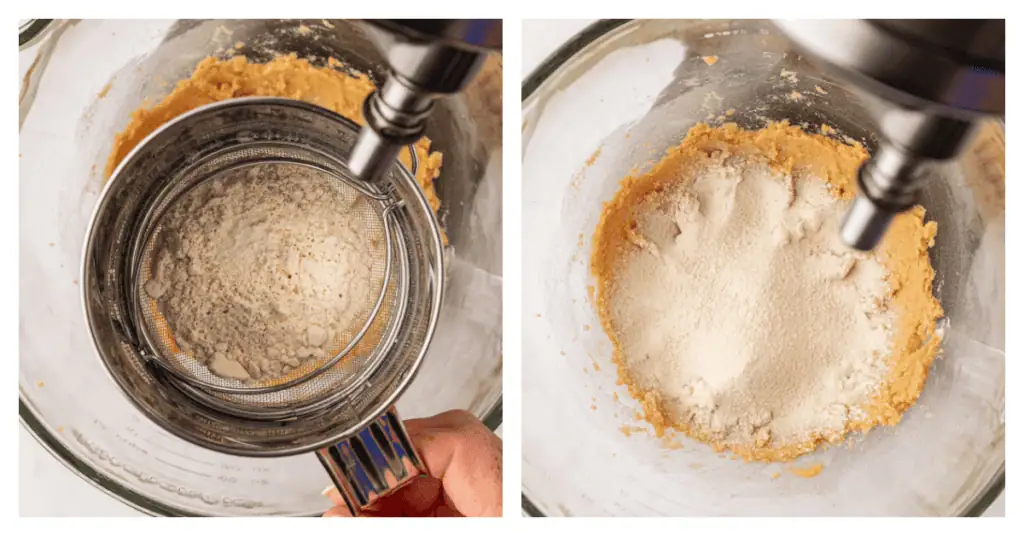 flour sifted in to the cookie dough