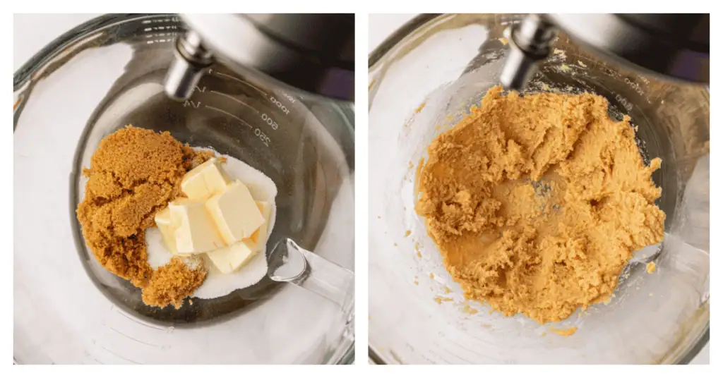 butter and sugars creamed together