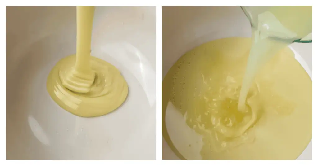 condensed milk and lime juice added to the bowl