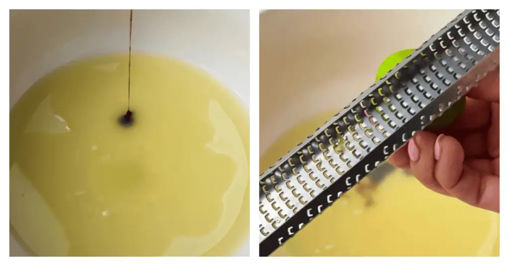 vanilla and lime zest added to ice cream mixture