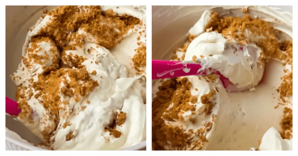graham cracker crumble folded in ice cream
