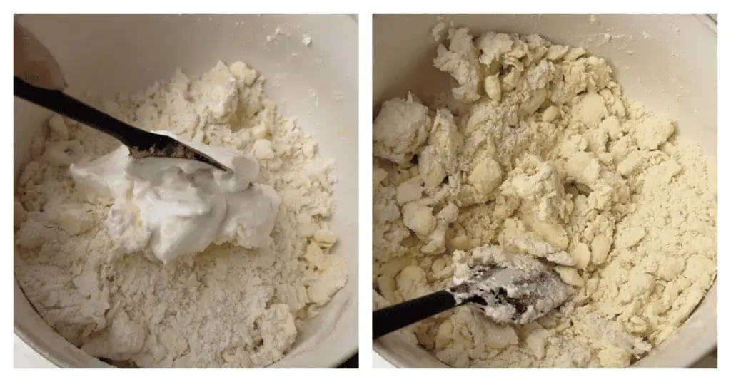 sour cream added to the pie dough