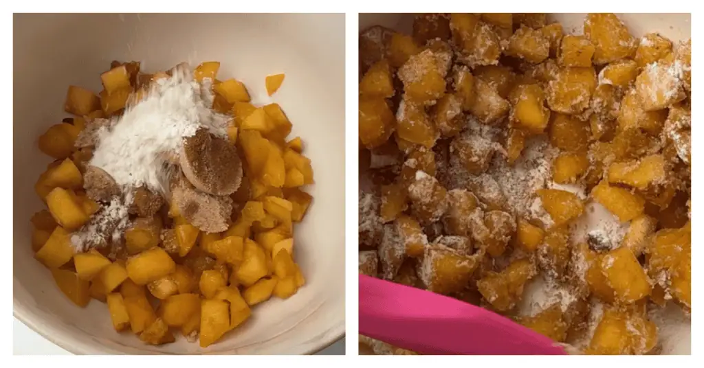 peach filling stirred together