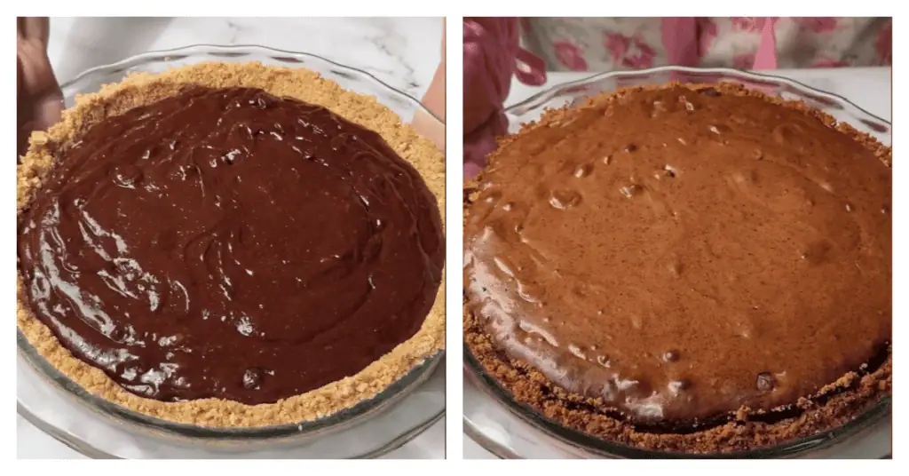 brownie pie baked and unbaked