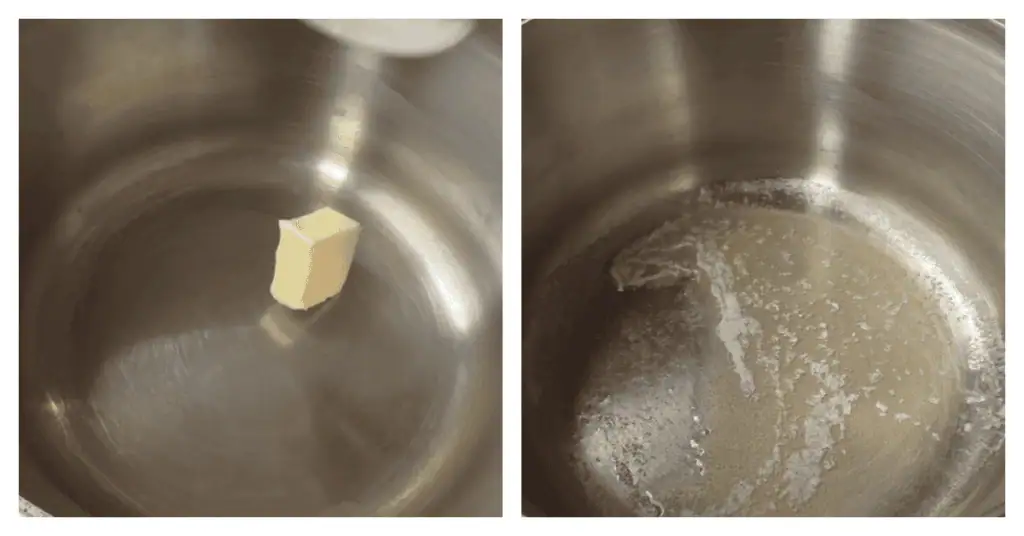 butter melted in a saucepan