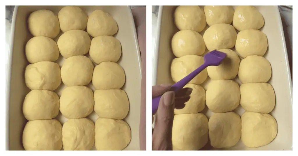 rolls risen and egg washed