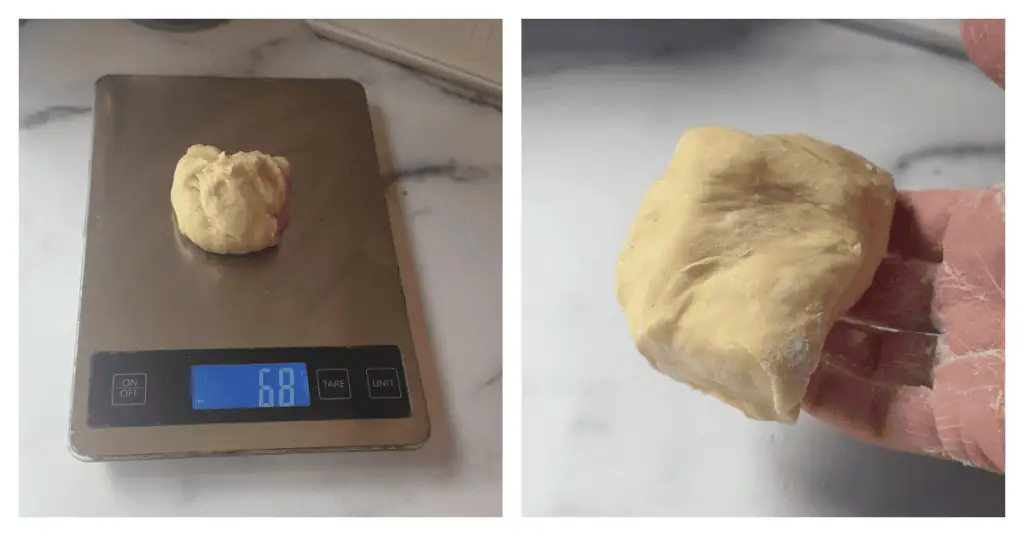 portion of dough weighed out