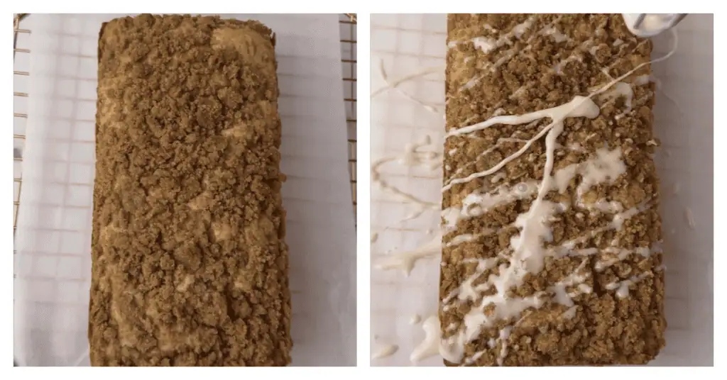 coffee cake drizzled in icing