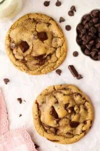 two chocolate chip cookies