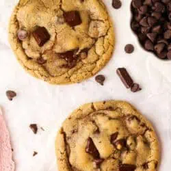 two chocolate chip cookies