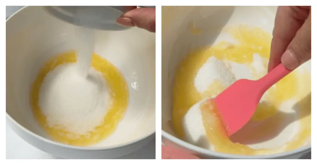 sugar and butter stirred together