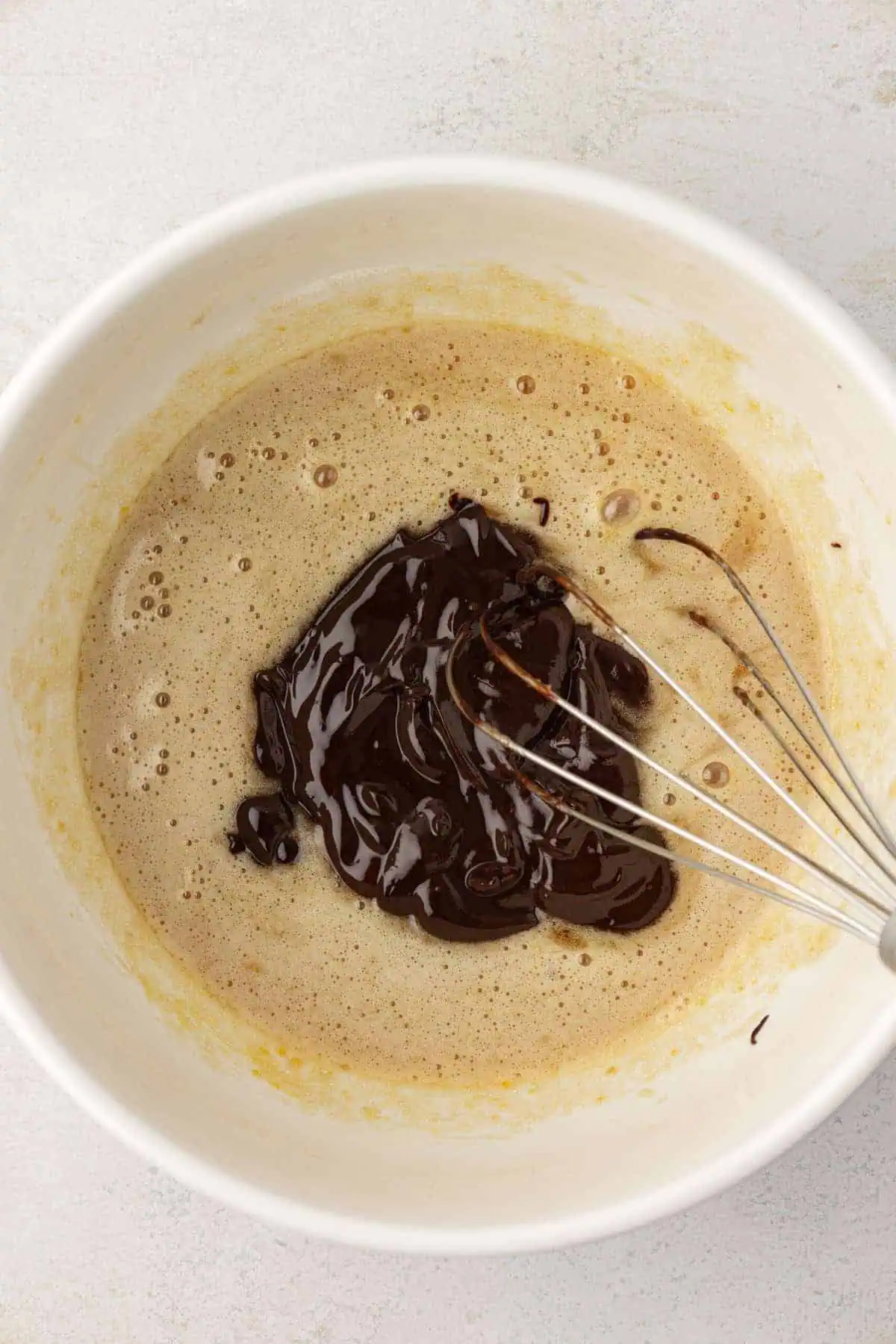 chocolate added to brownie wet ingredients