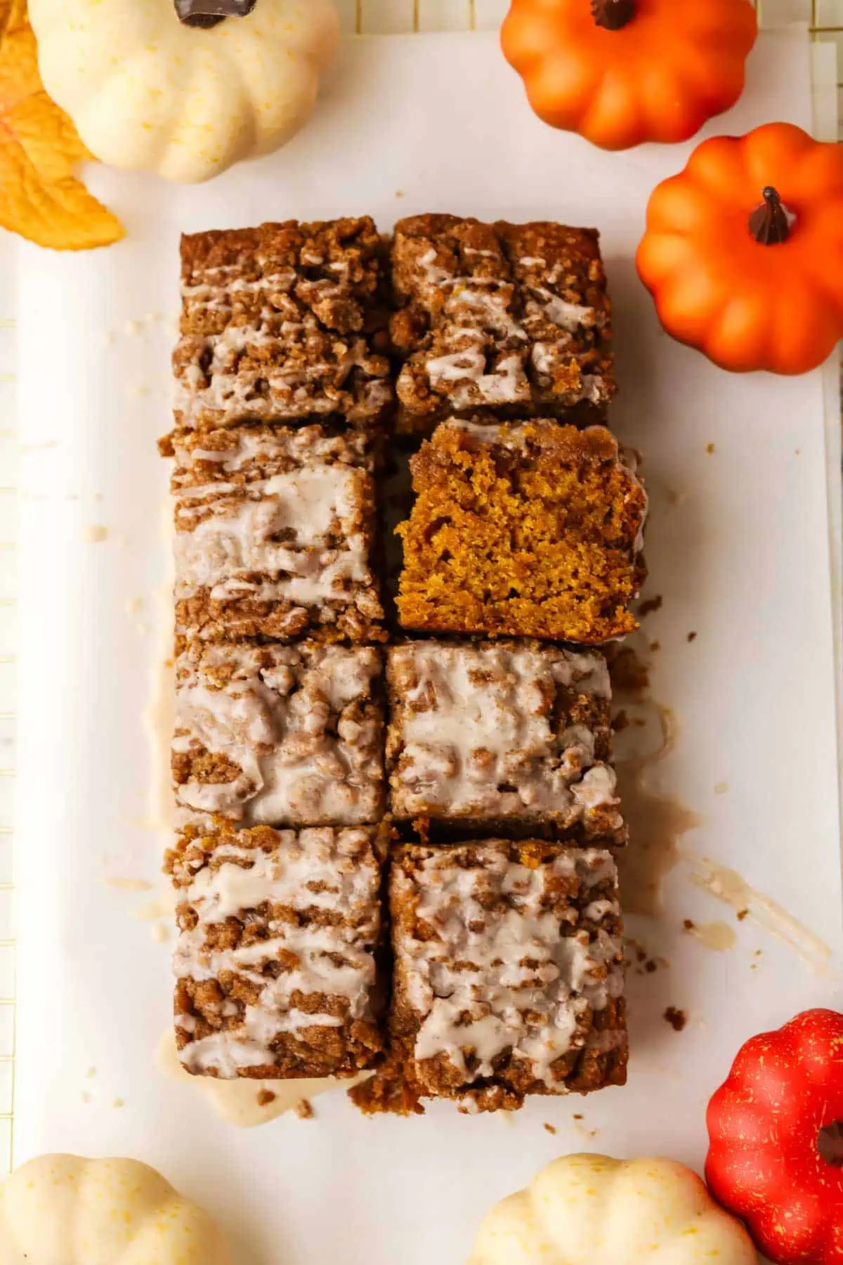 mini pumpkin coffee cake sliced