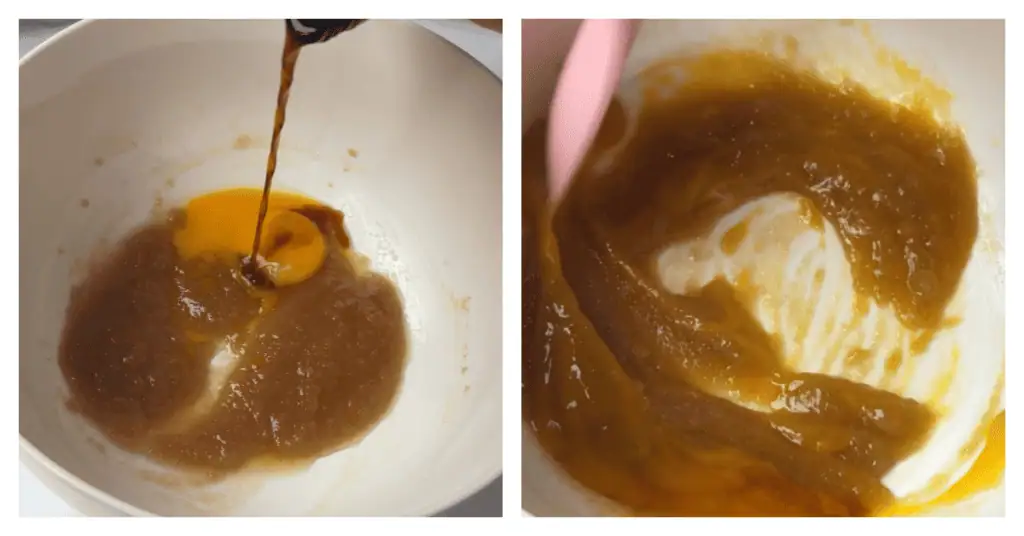 egg yolk and vanilla added to cookie dough mixture
