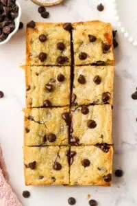 small batch cookie bars cut into squares