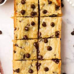 small batch cookie bars cut into squares