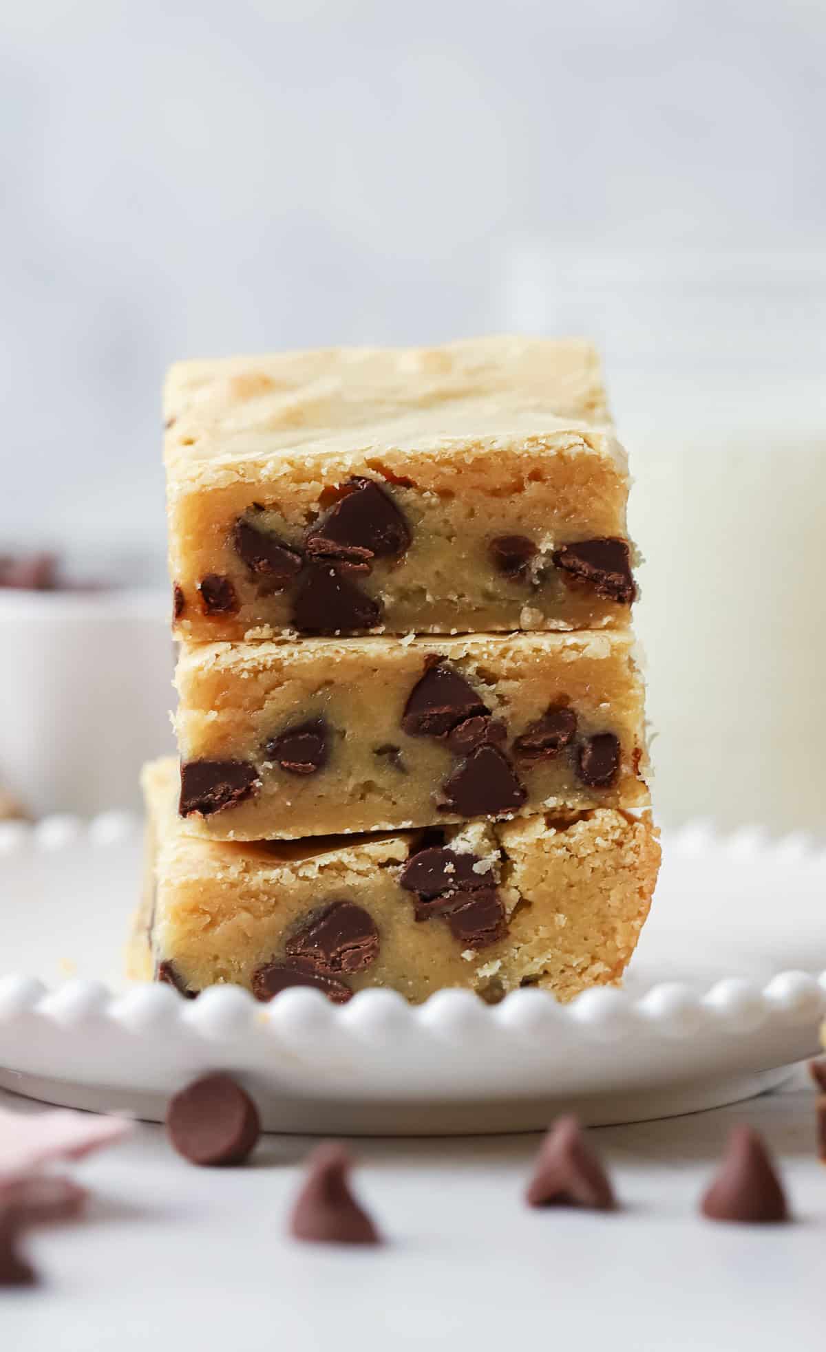 three cookie bars stacked on top of each other