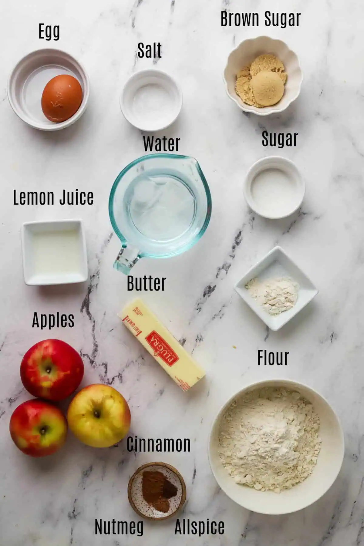 small apple pie ingredients
