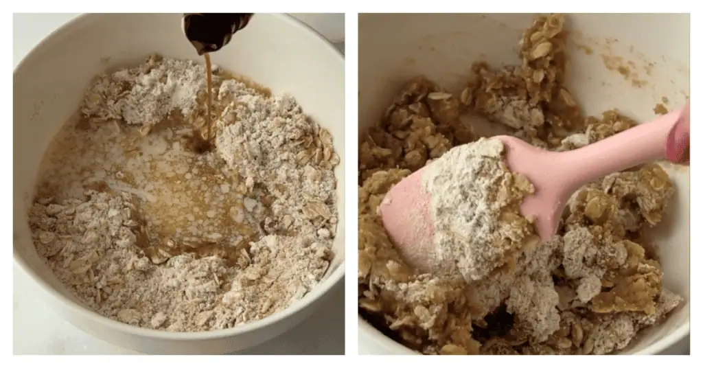 vanilla and butter added to oat crisp topping