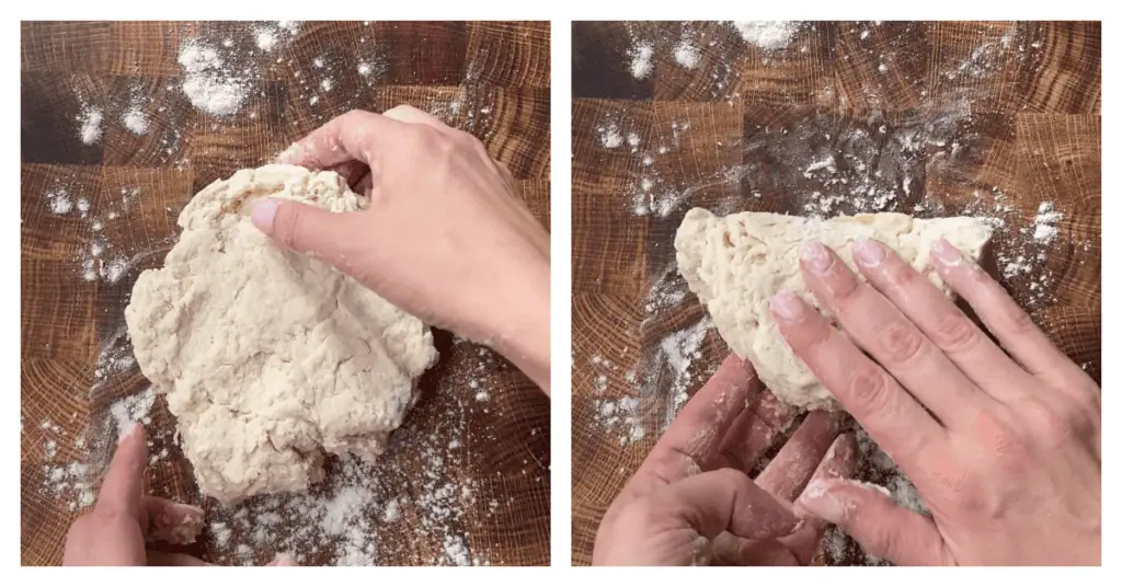 biscuit dough folded into layers