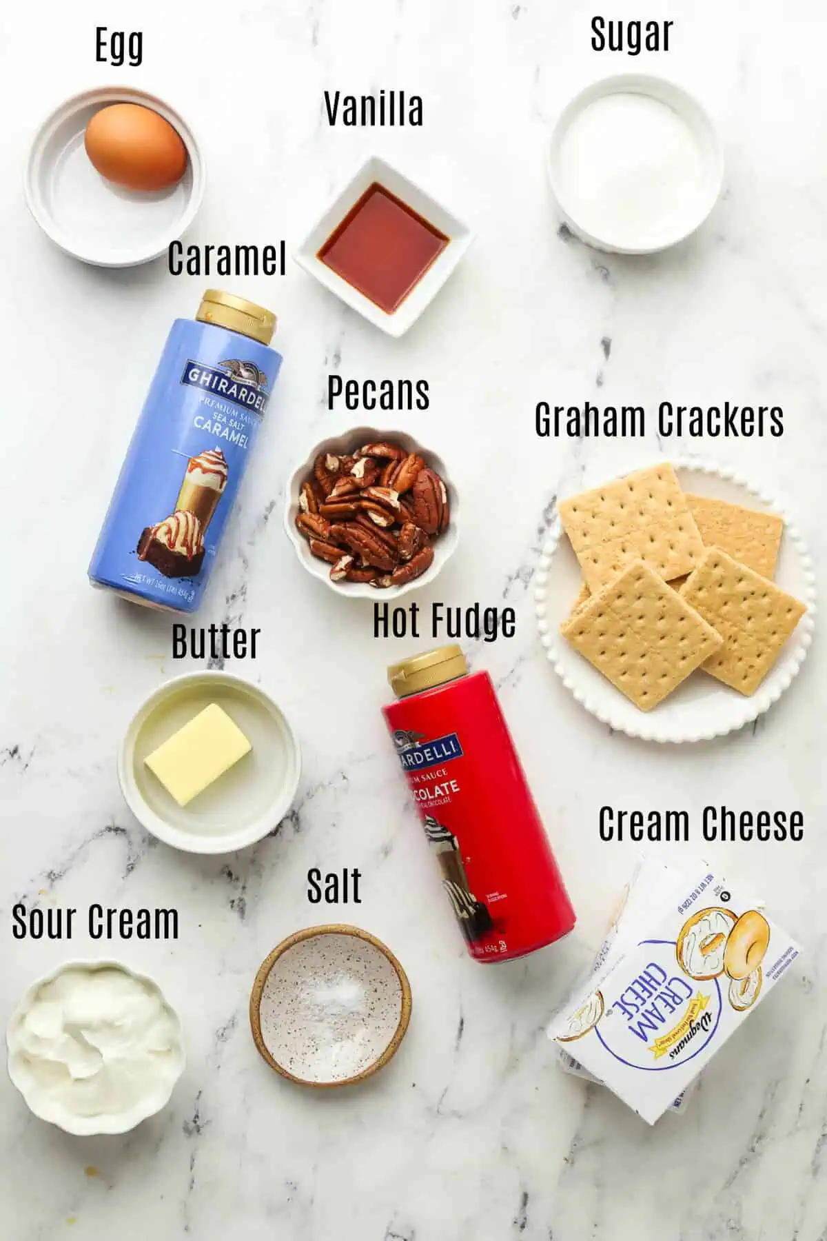 small batch turtle cheesecake ingredients